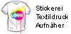 Stickerei, Druck, Aufnher & Textilhandel.